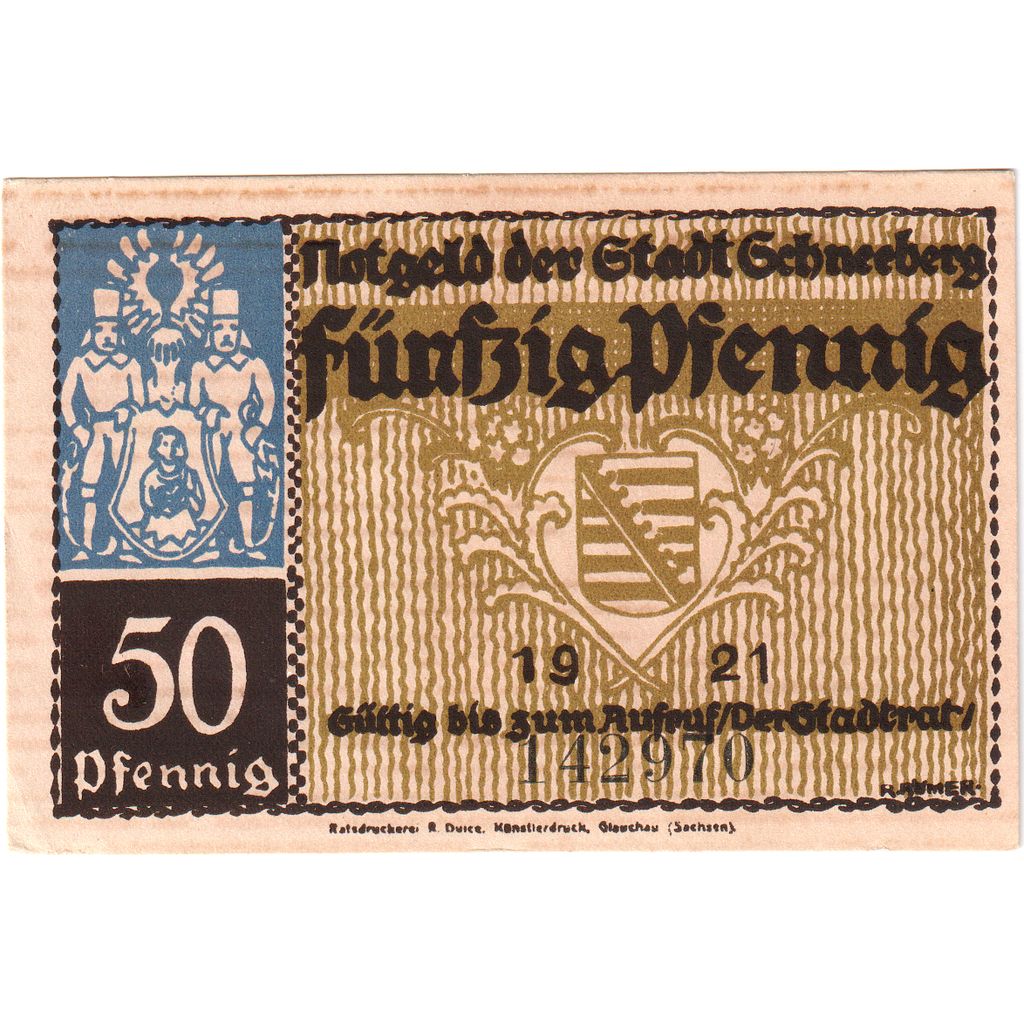 Duitsland, Schneeberg, 50 Pfennig, SPL