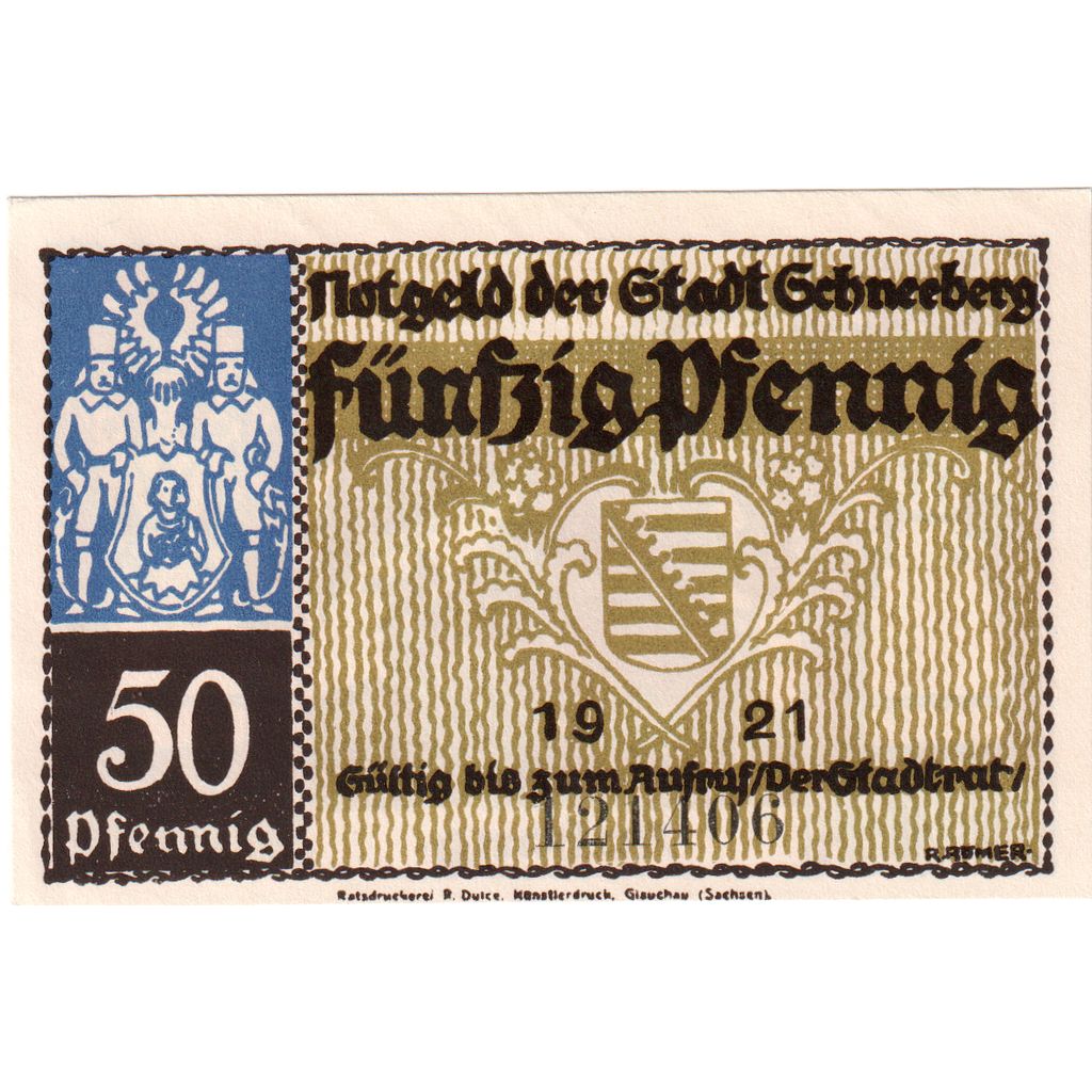 Duitsland, Schneeberg, 50 Pfennig, SPL