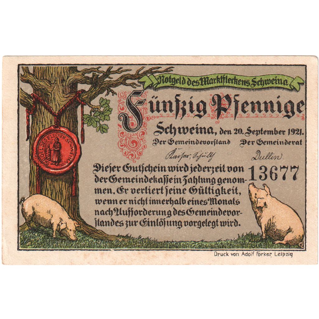 Deutschland, Schweina, 50 Pfennig, 1921-09-20, UNZ-