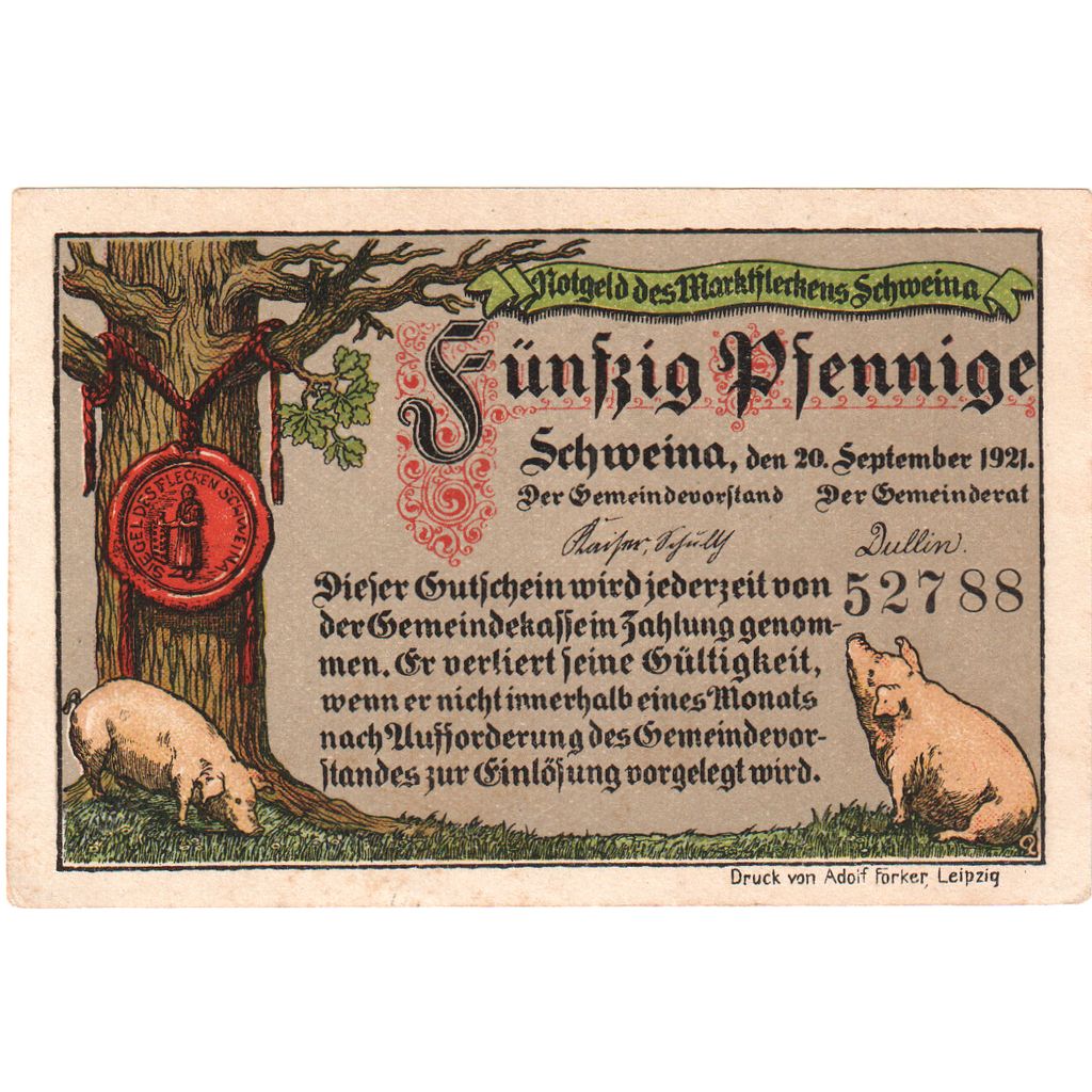 Deutschland, Schweina, 50 Pfennig, 1921-09-20, UNZ-