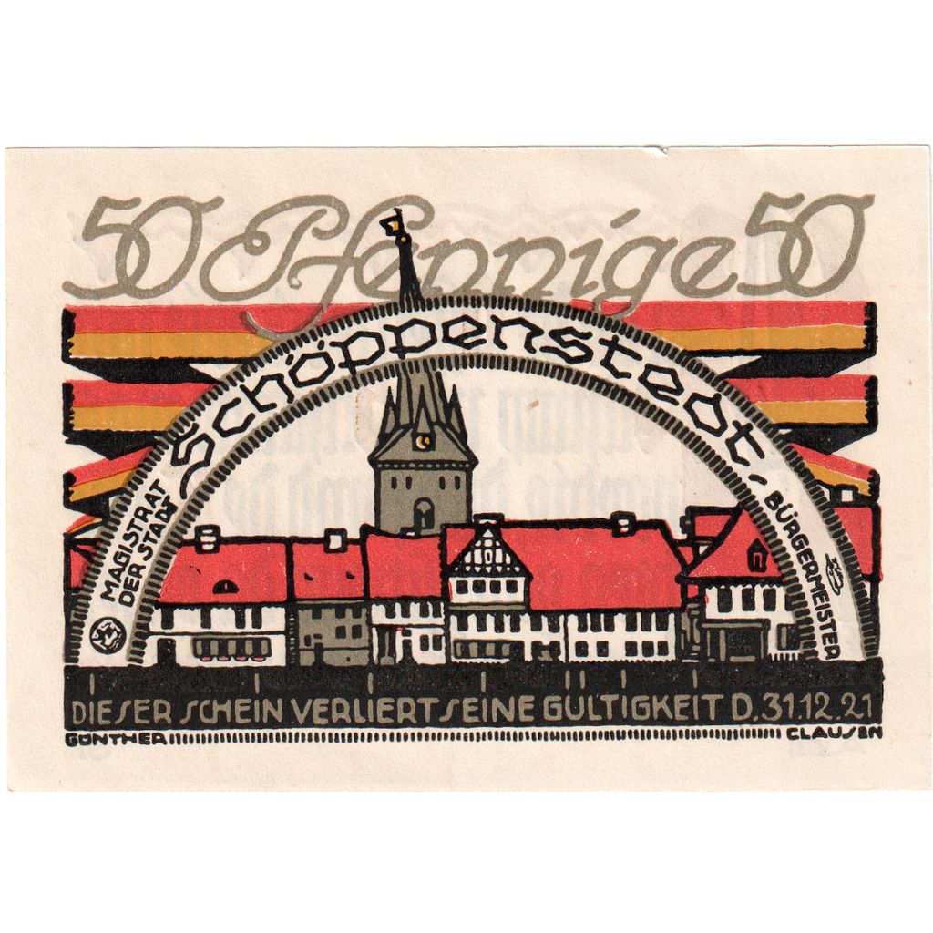 Niemcy, Schoppenstedt, 50 Pfennig, 1921-12-31, UNC(63)