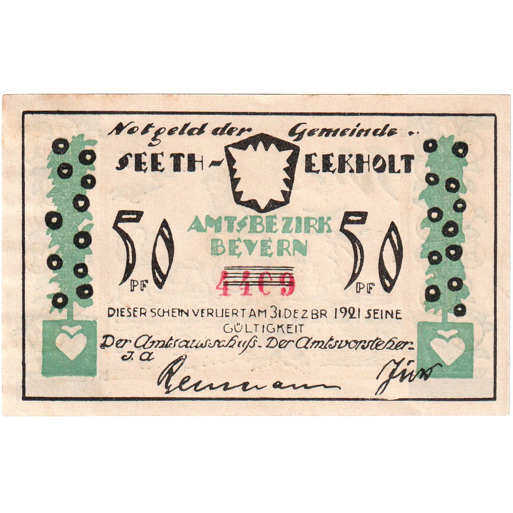 Niemcy, Seeth-Eekholt, 50 Pfennig, 1921-12-31, AU(55-58)