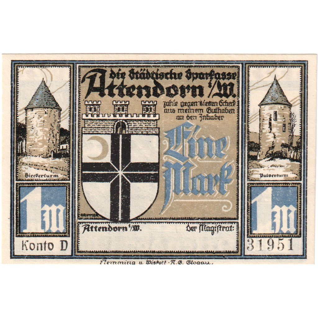 Duitsland, Attendorn, 1 Mark, SPL