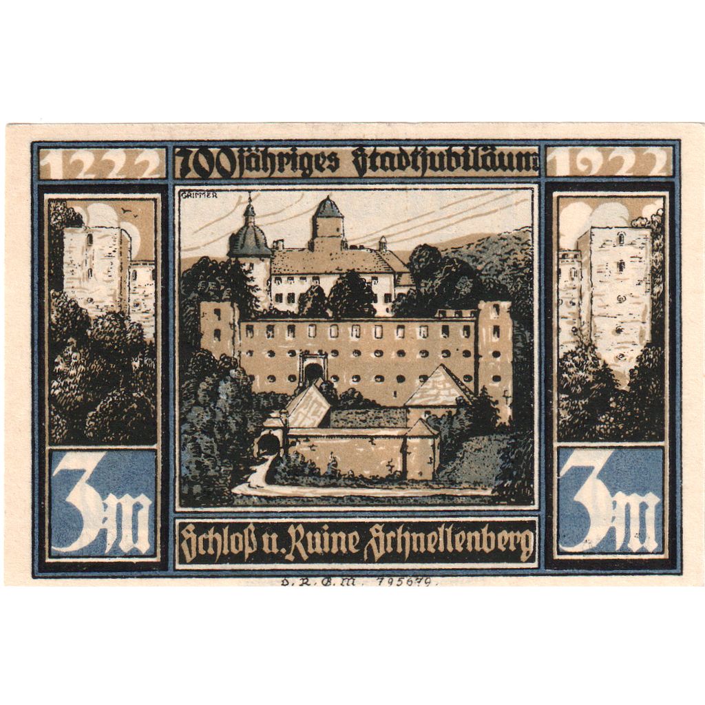 Niemcy, Attendorn, 3 Mark, UNC(63)