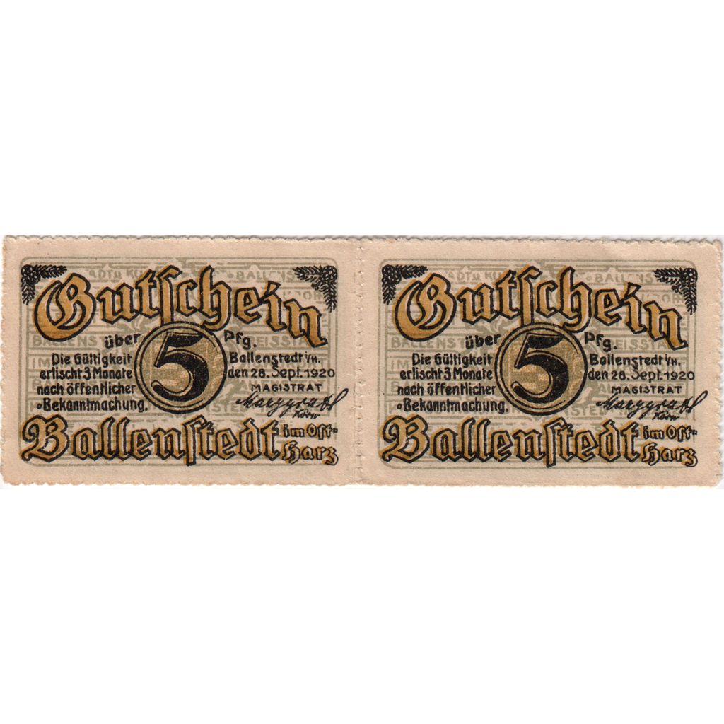Deutschland, Ballenstedt, 10 Pfennig, 1920-09-28, UNZ-