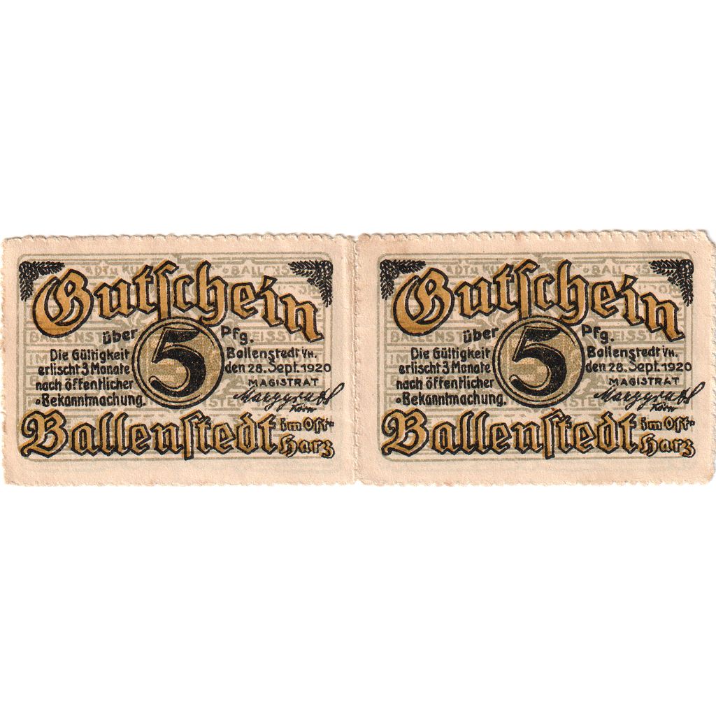 Alemania, Ballenstedt, 10 Pfennig, 1920-09-28, SC