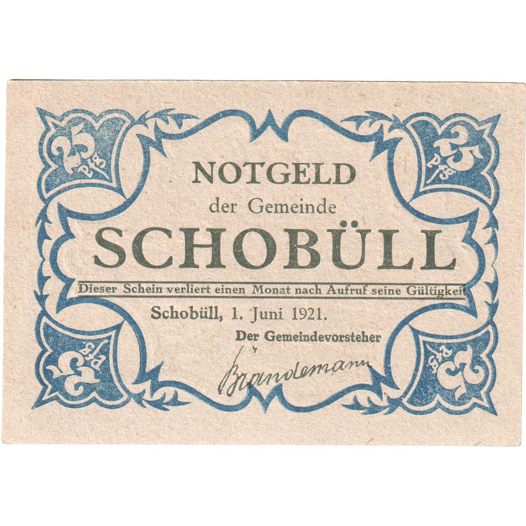 Germany, Schobull, 25 Pfennig, 1921-06-01, UNC(63)