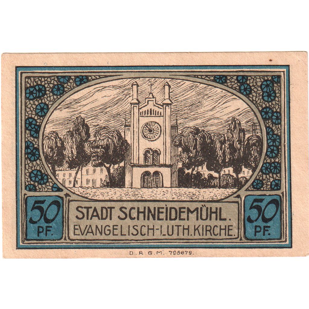 Allemagne, Schneidemuhl, 50 Pfennig, SUP