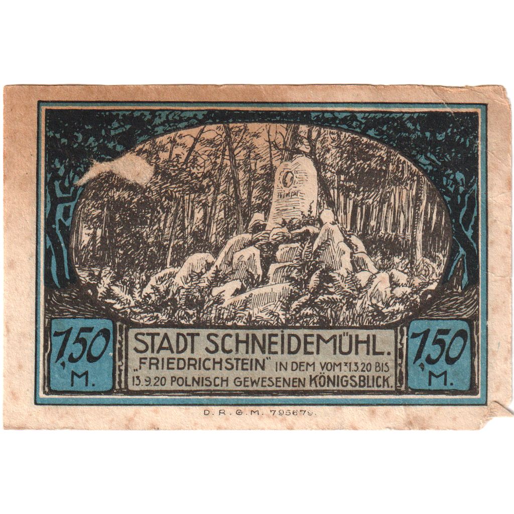 Allemagne, Schneidemuhl, 1.5 Mark, TB