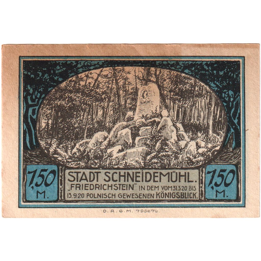 Allemagne, Schneidemuhl, 1.5 Mark, TTB