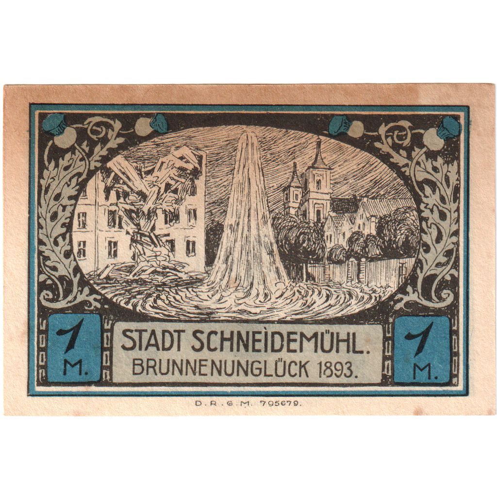 Niemcy, Schneidemuhl, 1 Mark, EF(40-45)