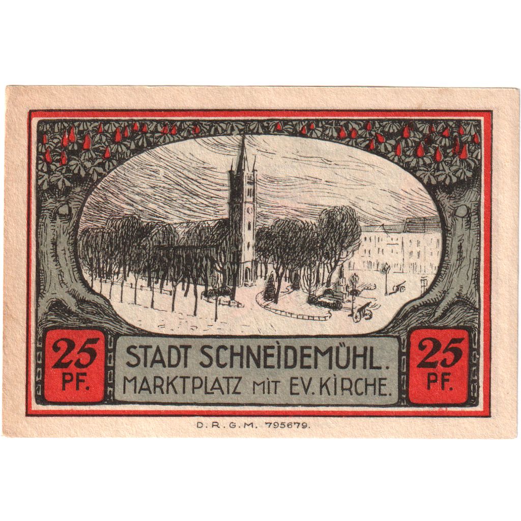 Allemagne, Schneidemuhl, 25 Pfennig, SUP