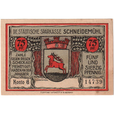 Niemcy, Schneidemuhl, 75 Pfennig, AU(50-53)