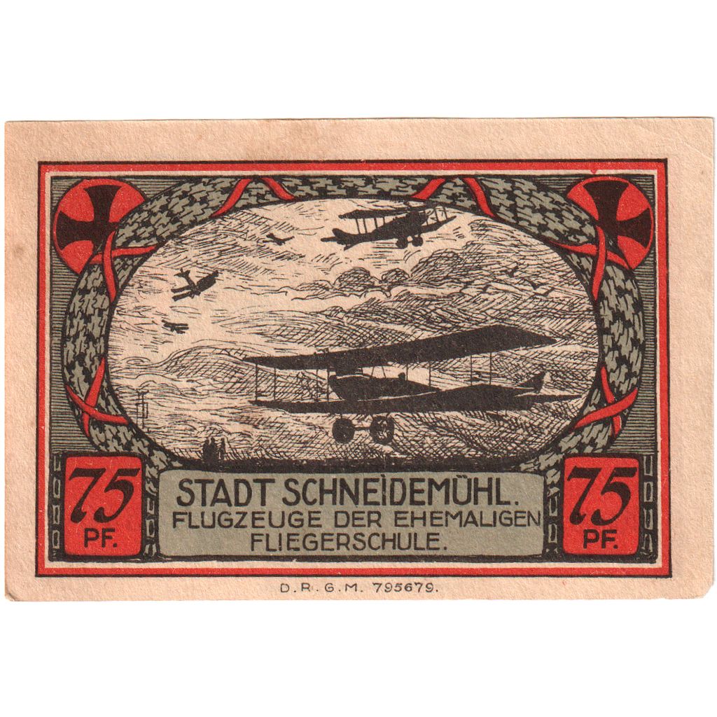 Deutschland, Schneidemuhl, 75 Pfennig, SS+