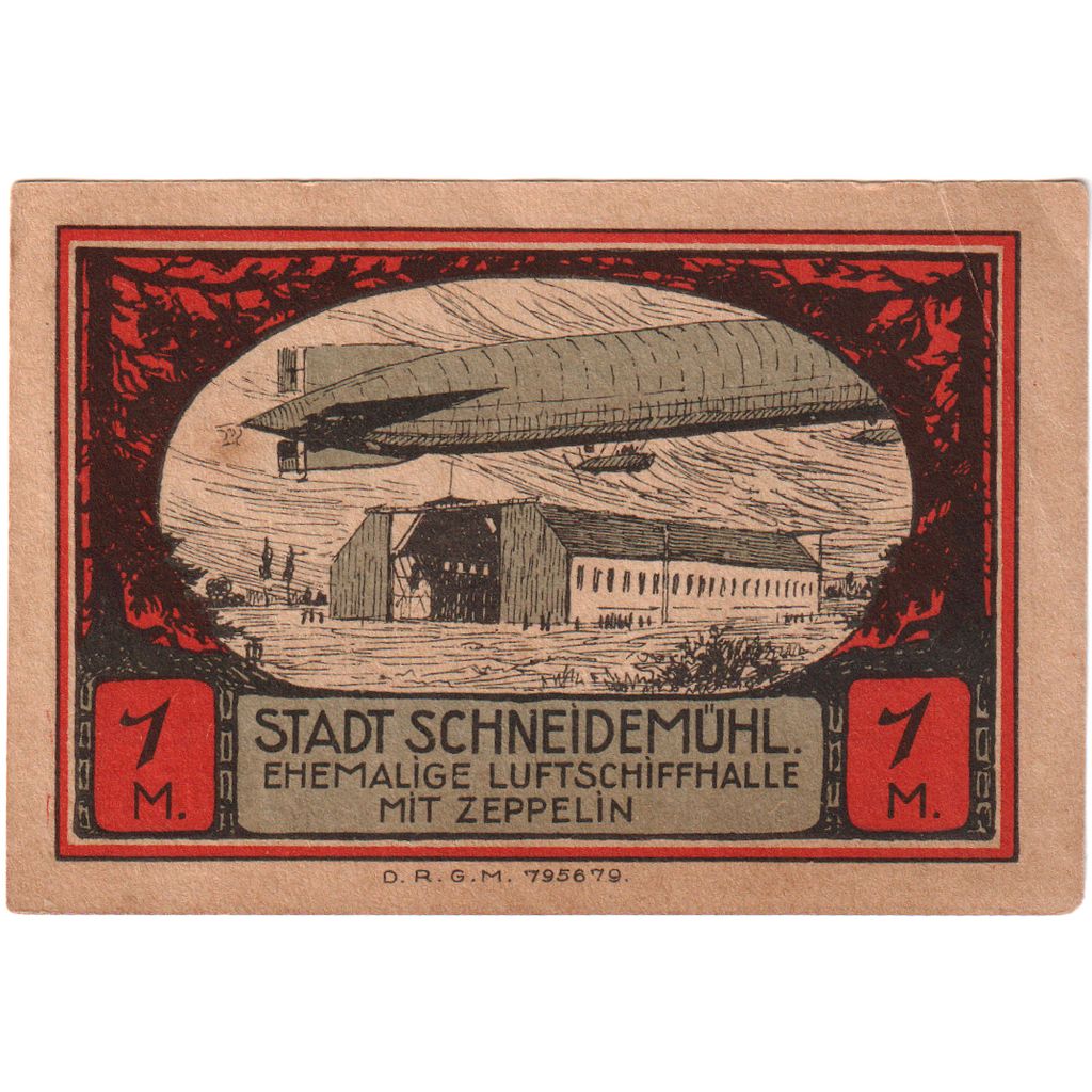 Germania, Schneidemuhl, 1 Mark, BB+