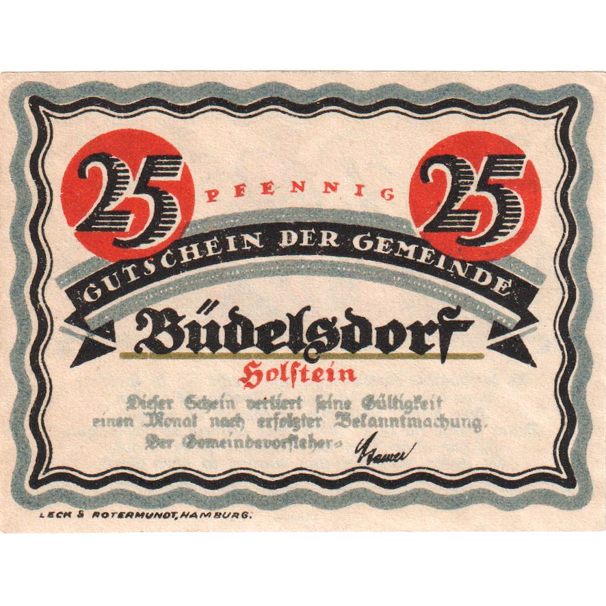 Allemagne, Büdelsdorf, 25 Pfennig, SPL