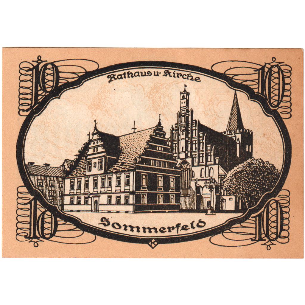 Niemcy, Sommerfeld, 10 Pfennig, 1920-04-01, AU(50-53)