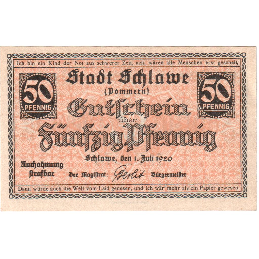Deutschland, Schlawe, 50 Pfennig, 1921-07-01, UNZ-