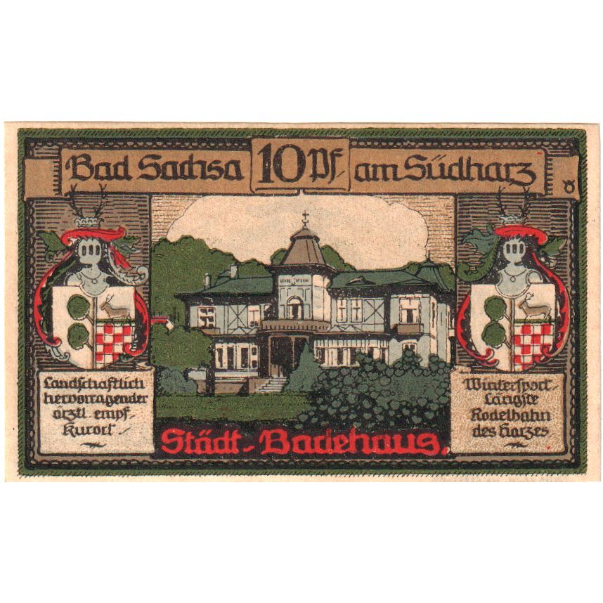 Niemcy, Bad Sachsa am Sudharz, 10 Pfennig, 1921-04-01, UNC(63)
