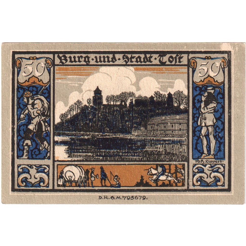 Deutschland, Gleiwitz, 50 Pfennig, VZ