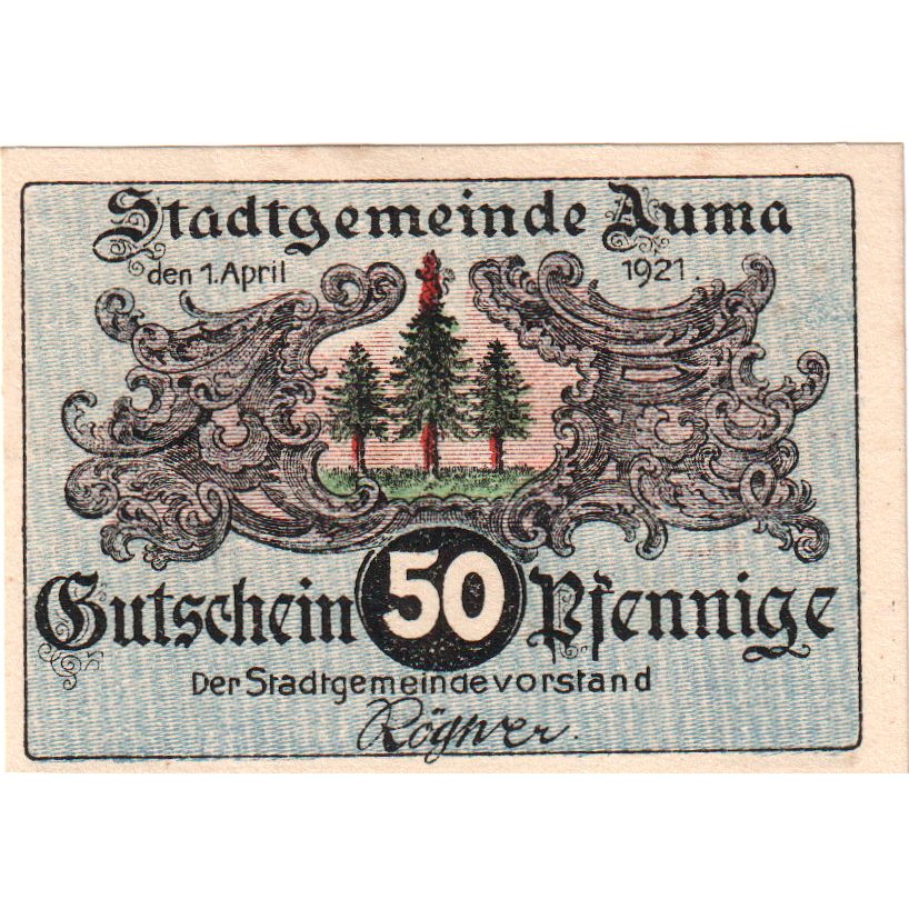 Niemcy, Auma, 50 Pfennig, 1921-04-01, UNC(63)