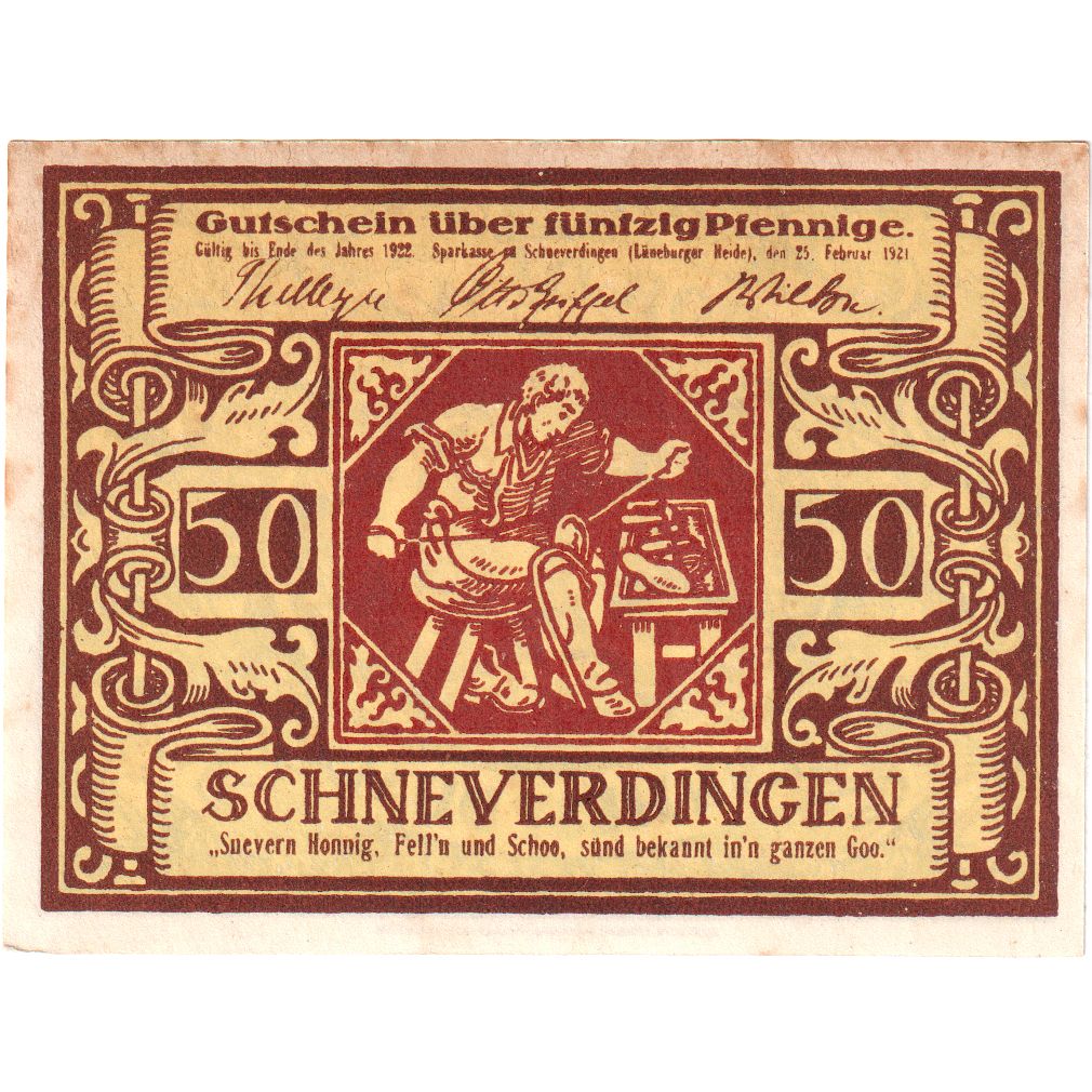 Niemcy, Schneverdingen, 50 Pfennig, 1921-02-25, EF(40-45)