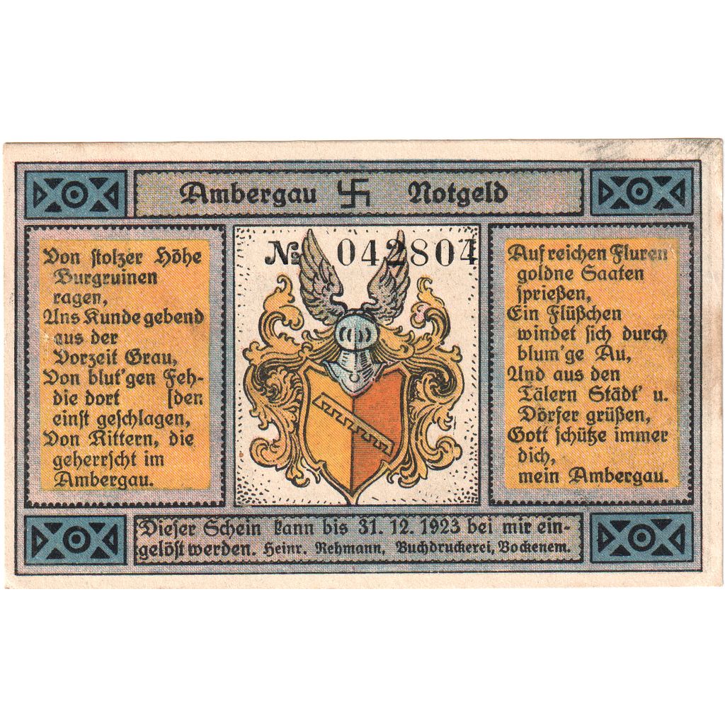 Niemcy, Bockenem, 25 Pfennig, 1923-12-31, AU(50-53)