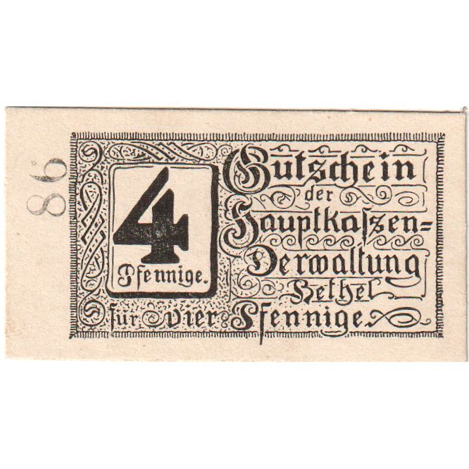 Allemagne, Bethel, 4 Pfennig, SPL