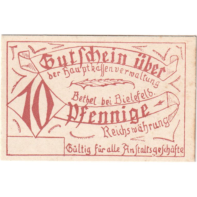 Niemcy, Bethel bei Bielefeld, 10 Pfennig, UNC(63)