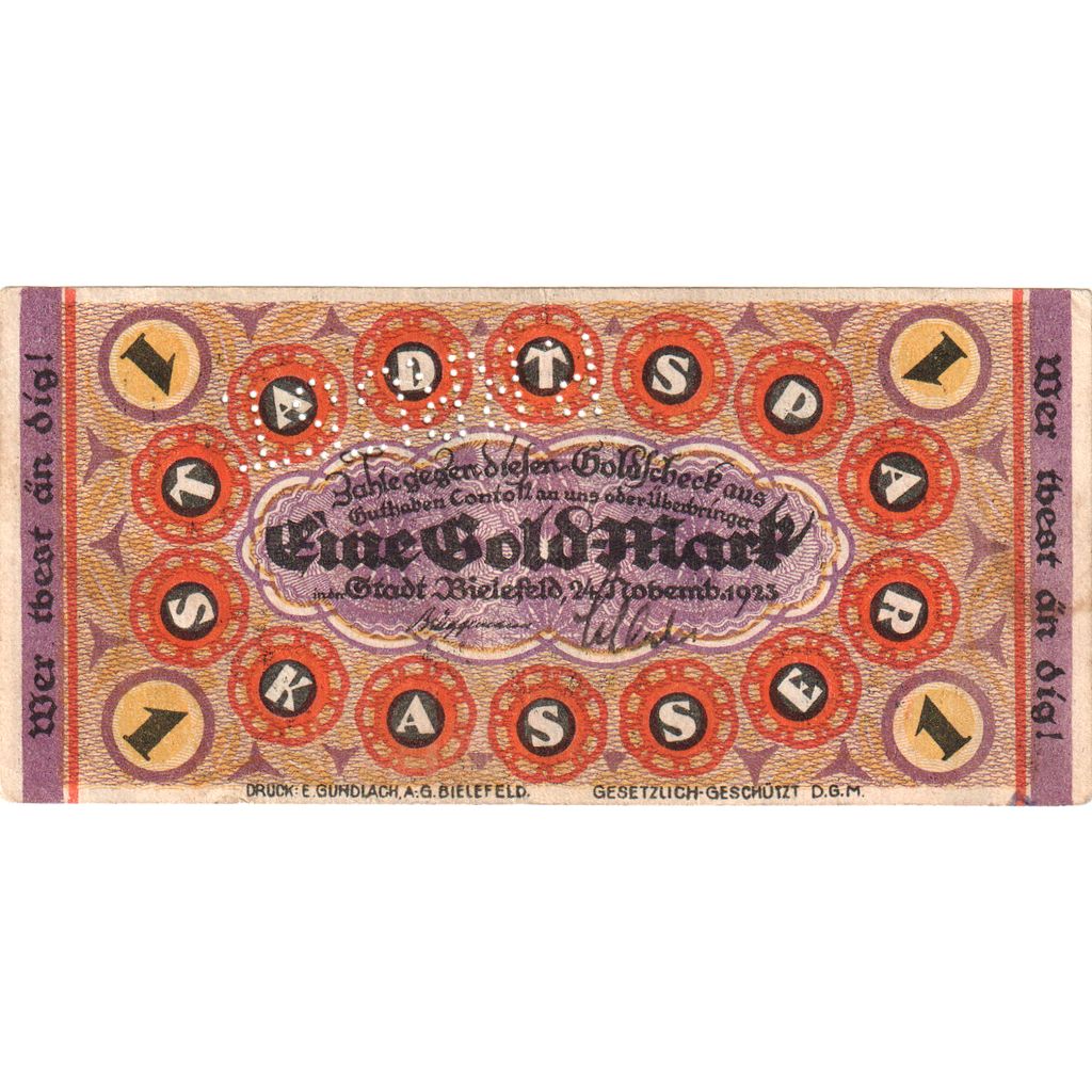 Germania, Bielefeld, 1 Gold Mark, BB+