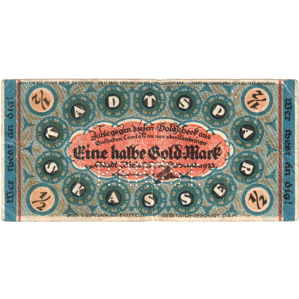 Germania, Bielefeld, 1/2 Gold Mark, BB