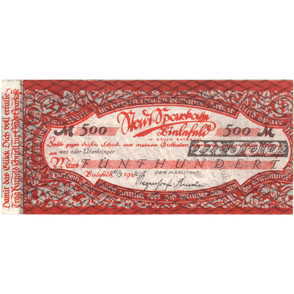 Niemcy, 500 Mark, UNC(63)