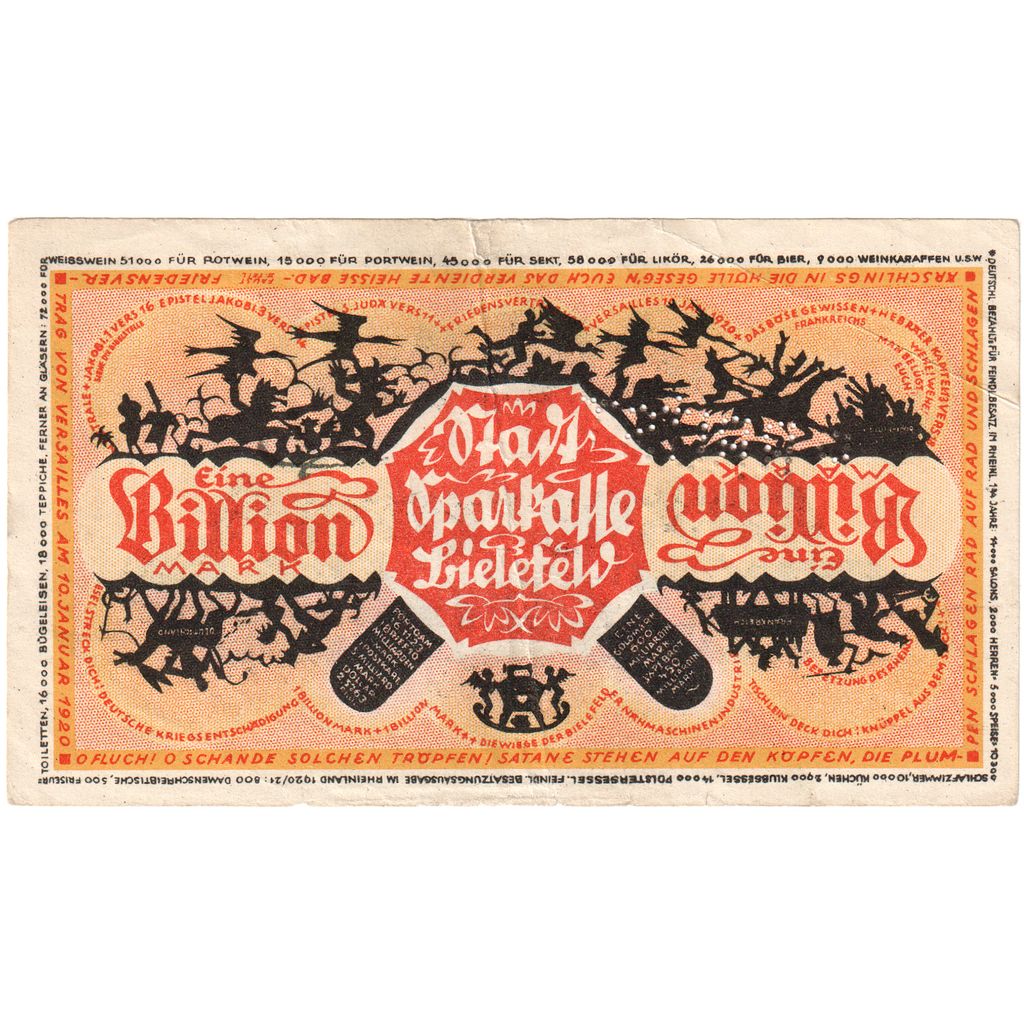 Germany, Bielefeld, 1 Billion Mark, 1922-12-15, VF(20-25)