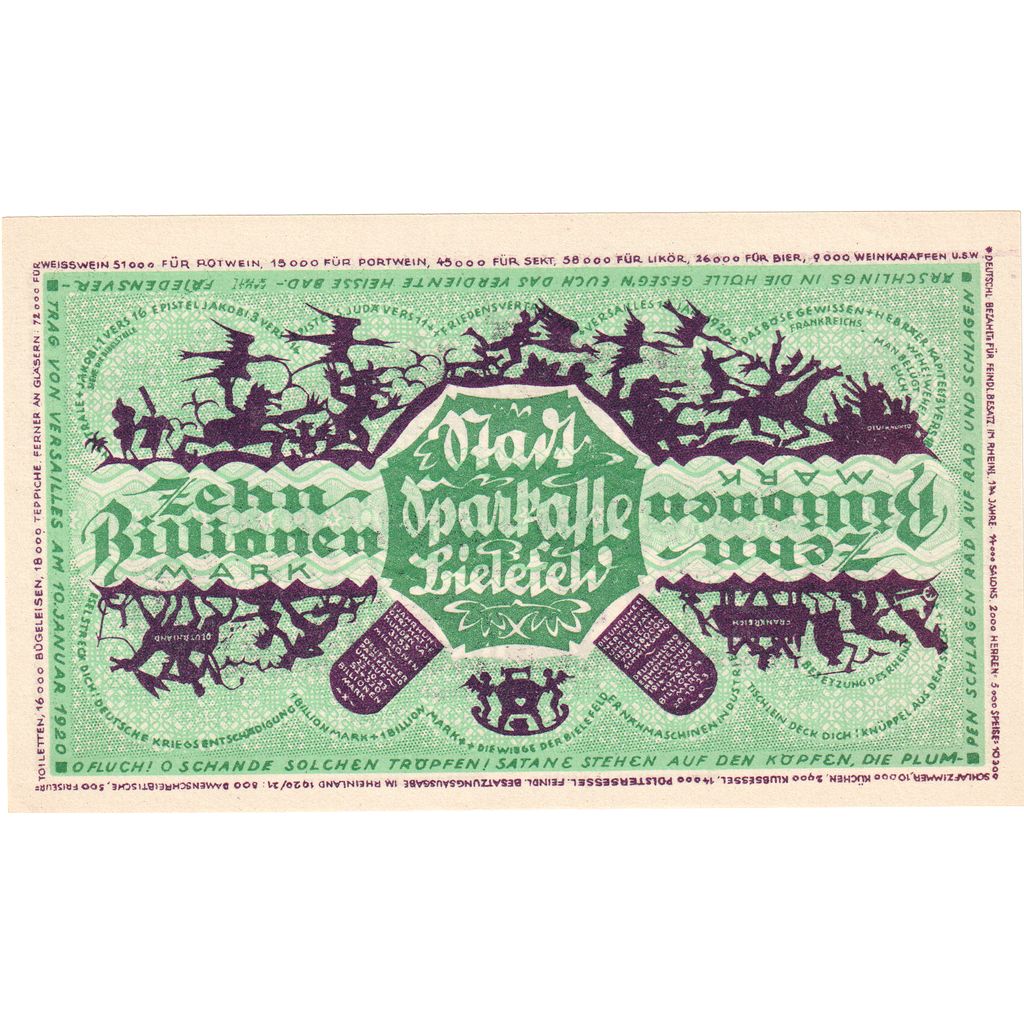 Niemcy, Bielefeld, 10 Billion Mark, 1922-12-15, UNC(63)