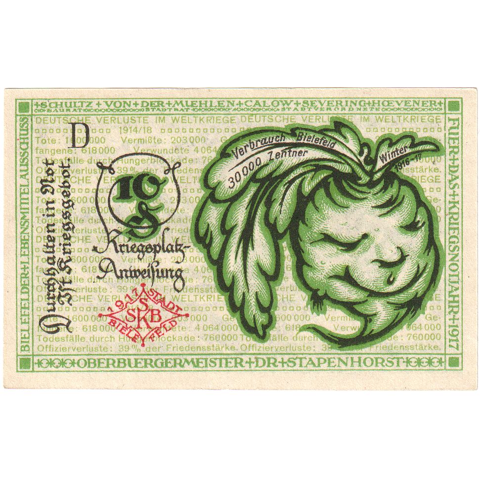 Niemcy, Bielefeld, 10 Pfennig, 1919-04-01, UNC(63)