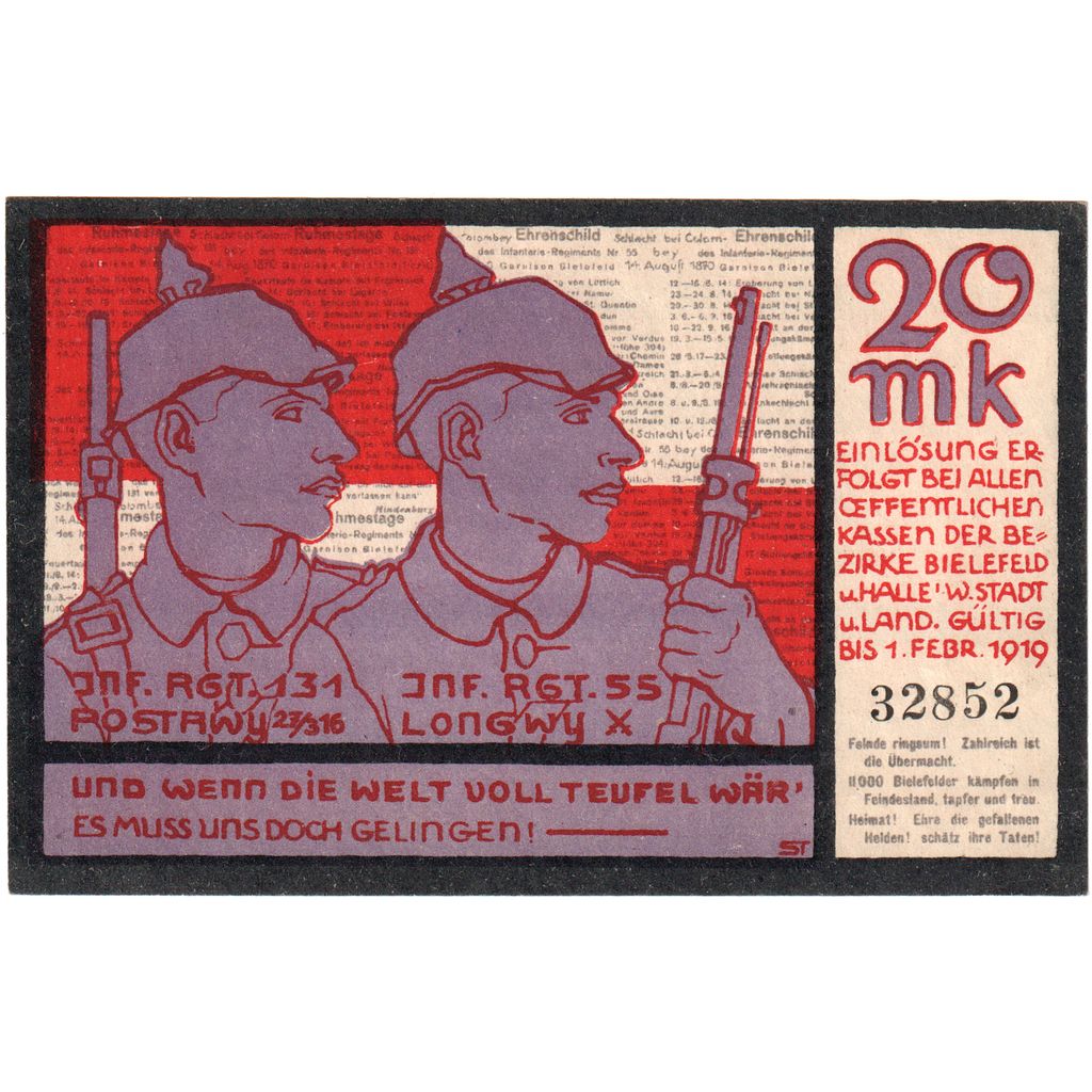 Deutschland, Bielefeld, 20 Mark, 1918-11-01, UNZ-