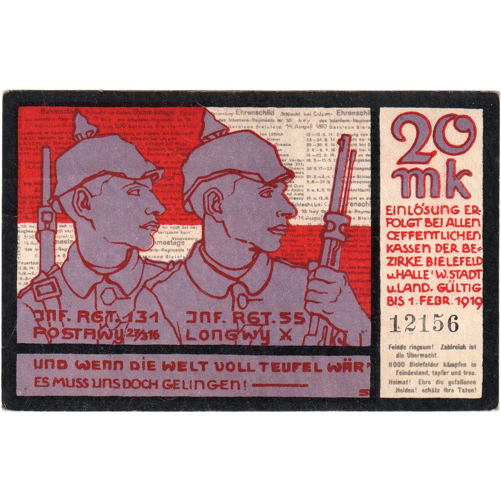 Deutschland, Bielefeld, 20 Mark, 1918-11-01, SS+