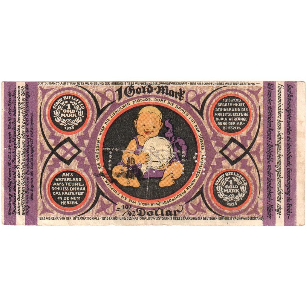 Alemania, Bielefeld, 1 Gold Mark, 1923-11-24, BC