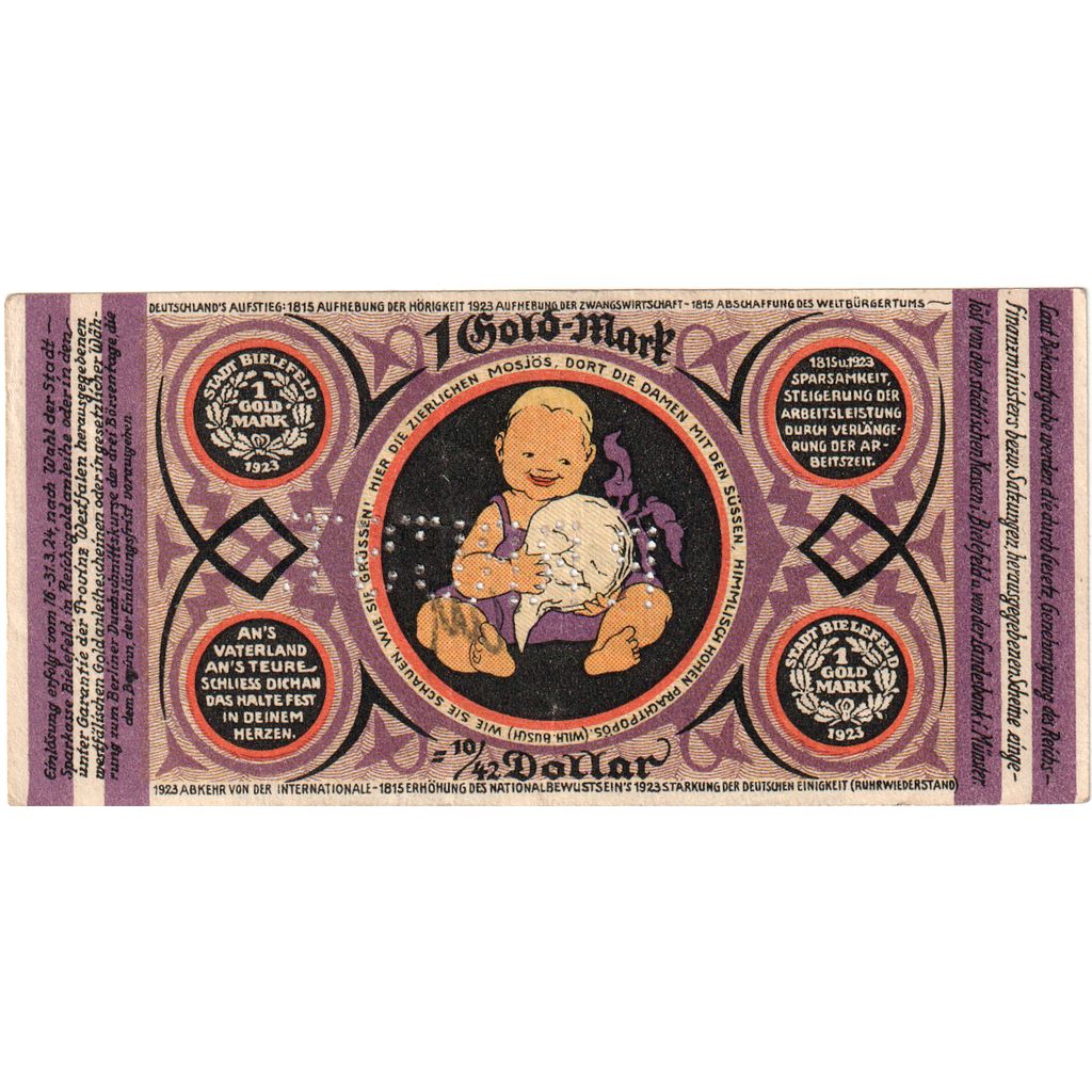 Deutschland, Bielefeld, 1 Gold Mark, 1923-11-24, VZ