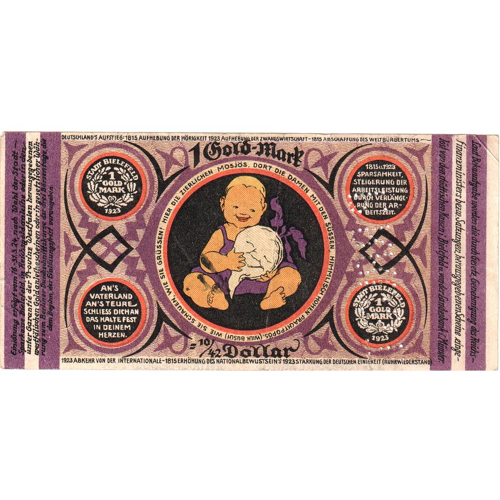 Deutschland, Bielefeld, 1 Gold Mark, 1923-11-24, SS+