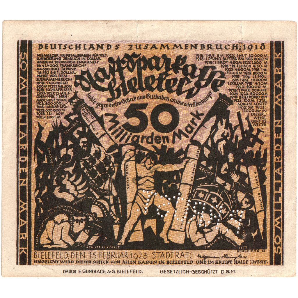 Alemanha, Bielefeld, 50 Milliarden Mark, 1923-02-15, AU(50-53)