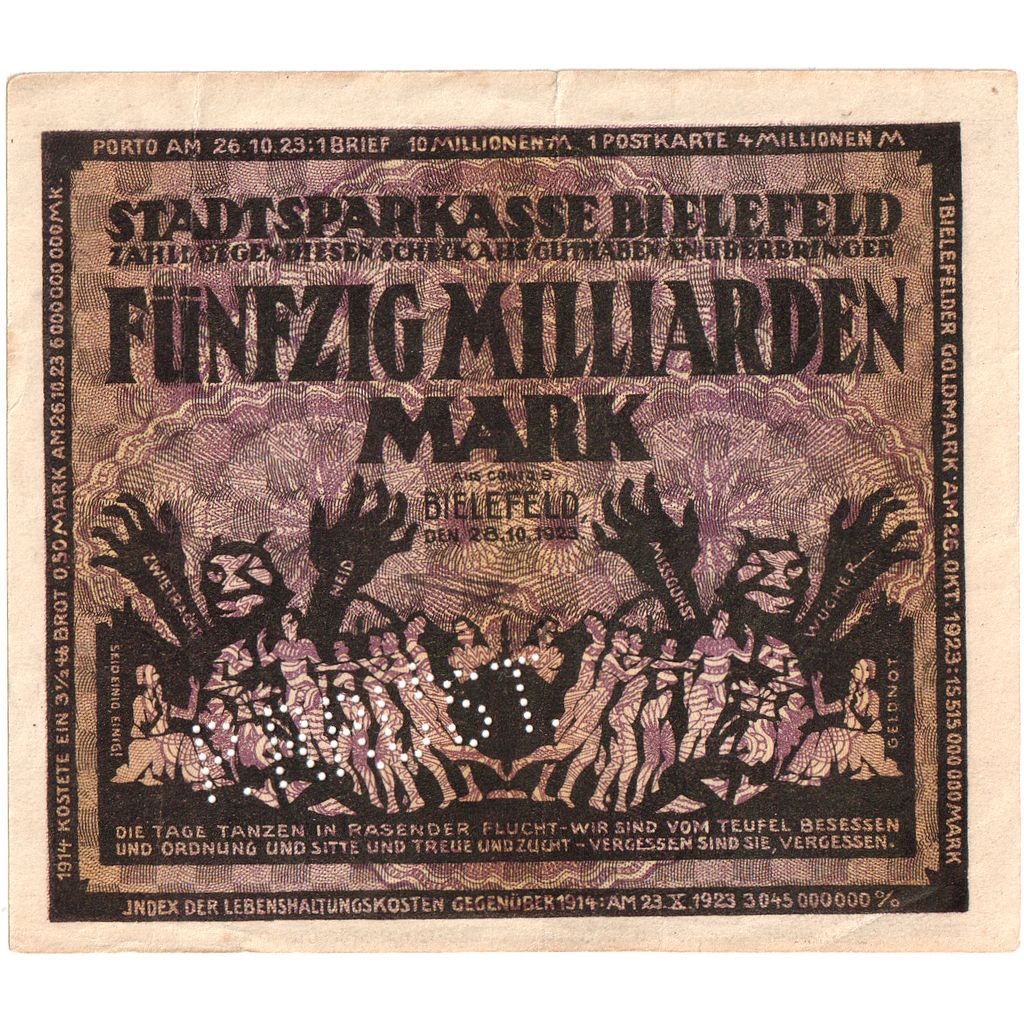 Alemanha, Bielefeld, 50 Milliarden Mark, 1923-02-15, AU(50-53)