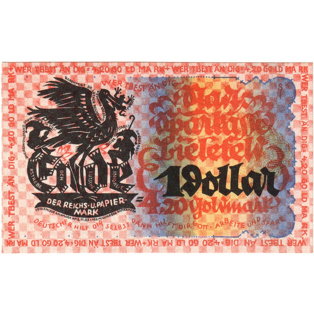 Alemanha, Bielefeld, 4.20 Goldmark, 1923-11-06, UNC(63)