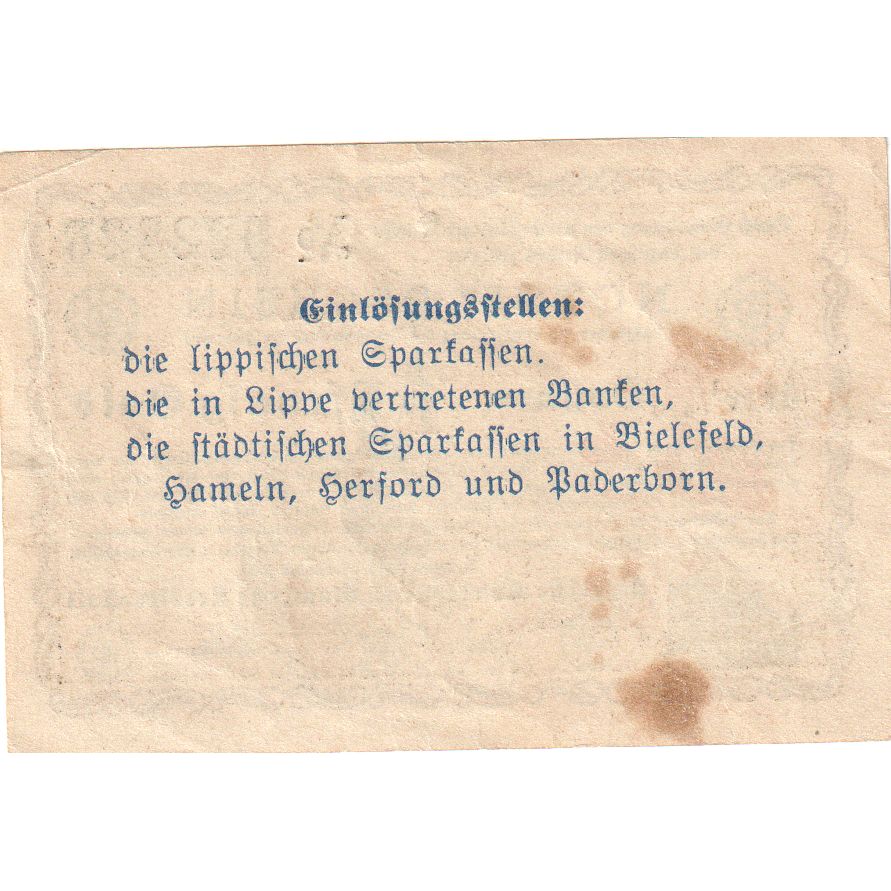 Allemagne, Detmold, 1 PFENNIG GOLD, 1923-11-03, TTB+