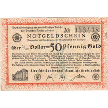 Germany, Detmold, 50 PFENNIG GOLD, 1923-11-03, VF(20-25)