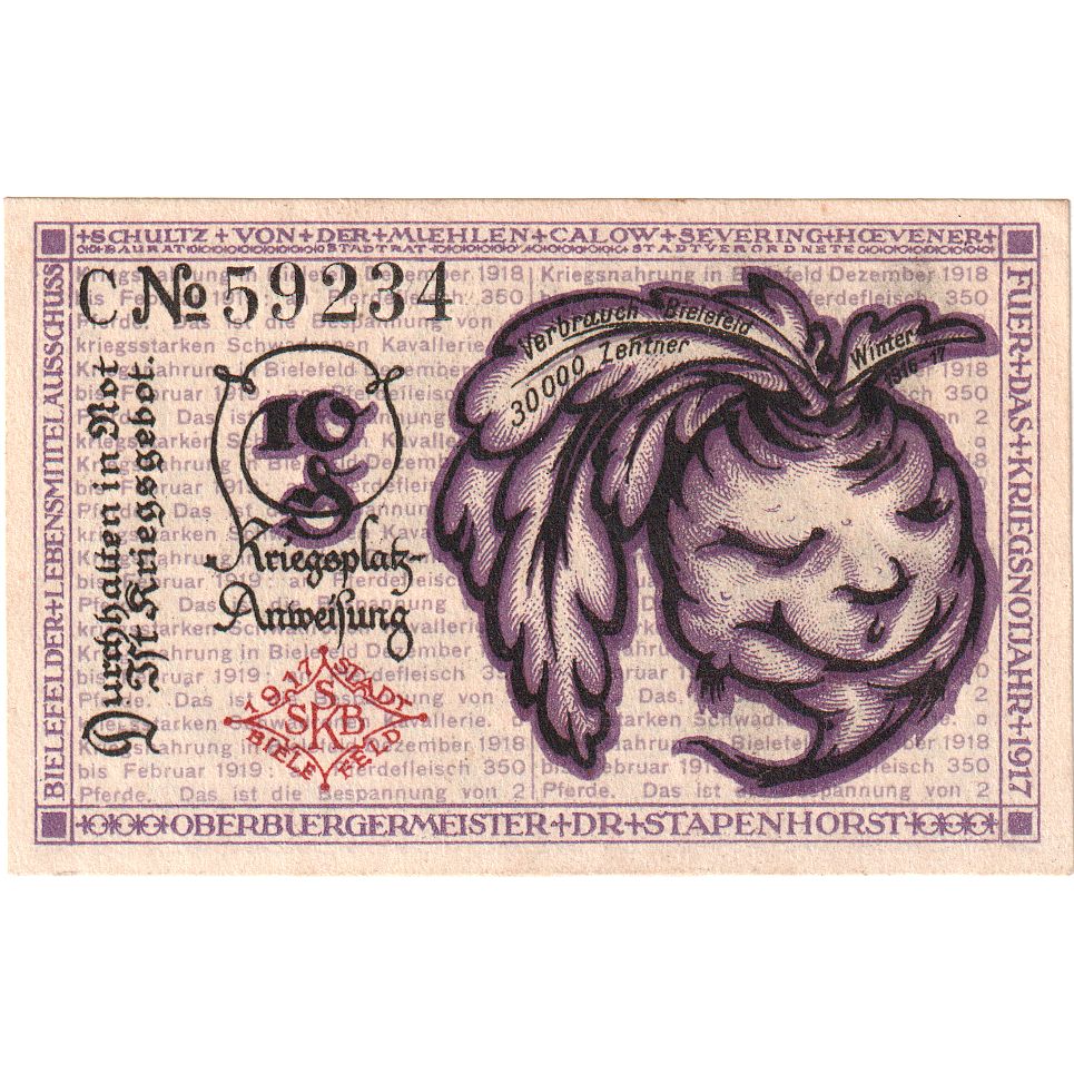 Alemanha, Bielefeld, 10 Pfennig, 1919-04-01, UNC(63), Grabowski:B44.9c