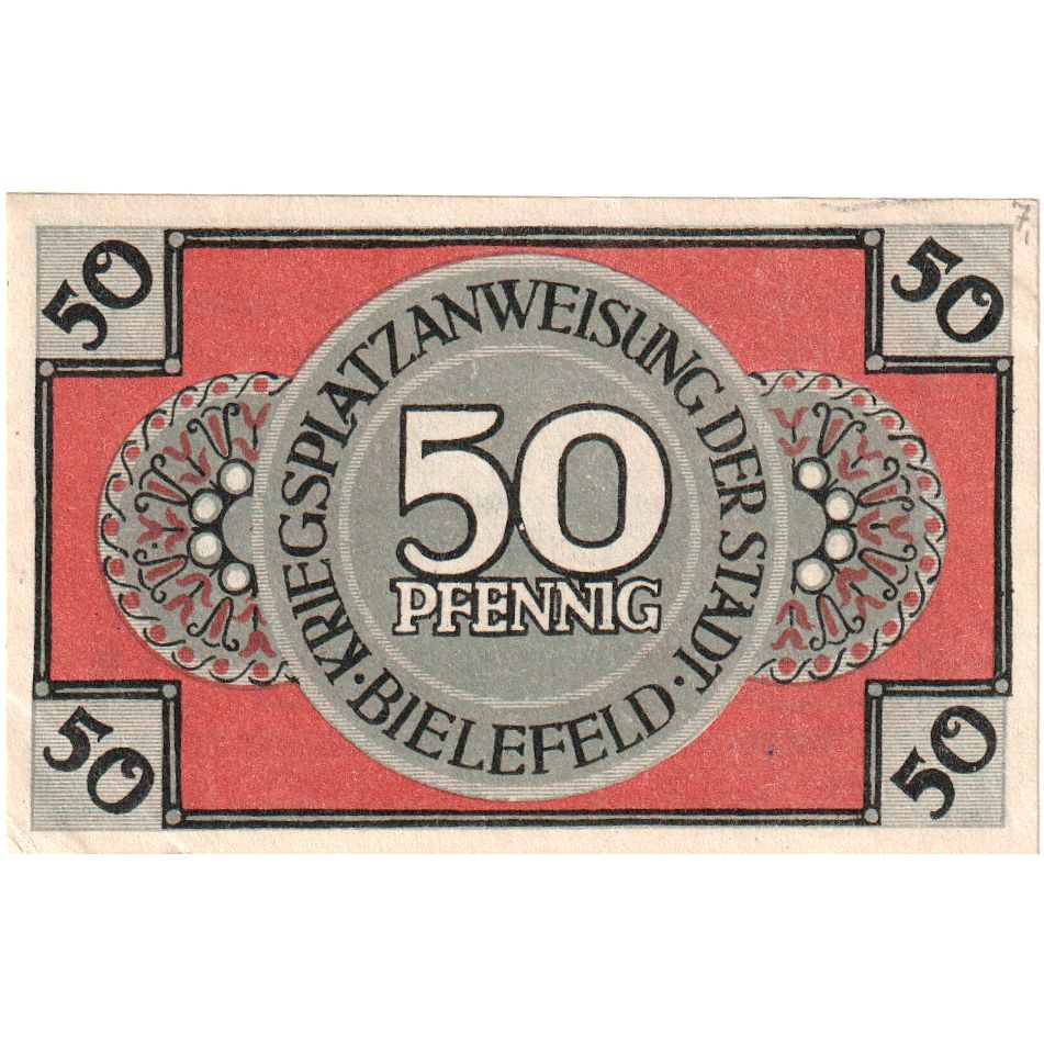 Germania, Bielefeld, 50 Pfennig, 1918-03-01, SPL, Grabowski:B44.5