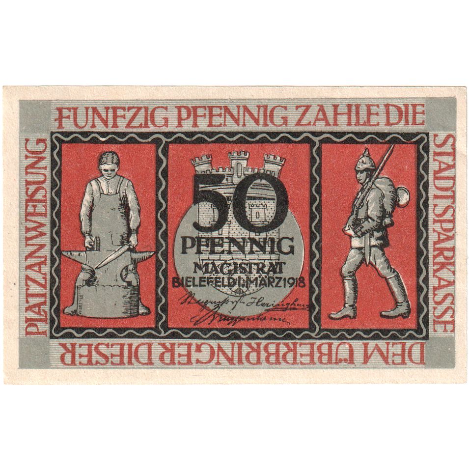 Alemania, Bielefeld, 50 Pfennig, 1918-03-01, EBC, Grabowski:B44.5