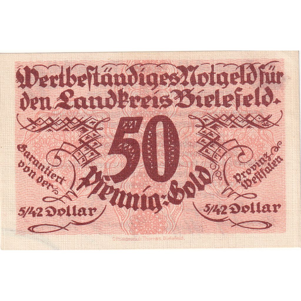 Duitsland, Bielefeld, 50 PFENNIG-GOLD, 1923-11-28, SPL