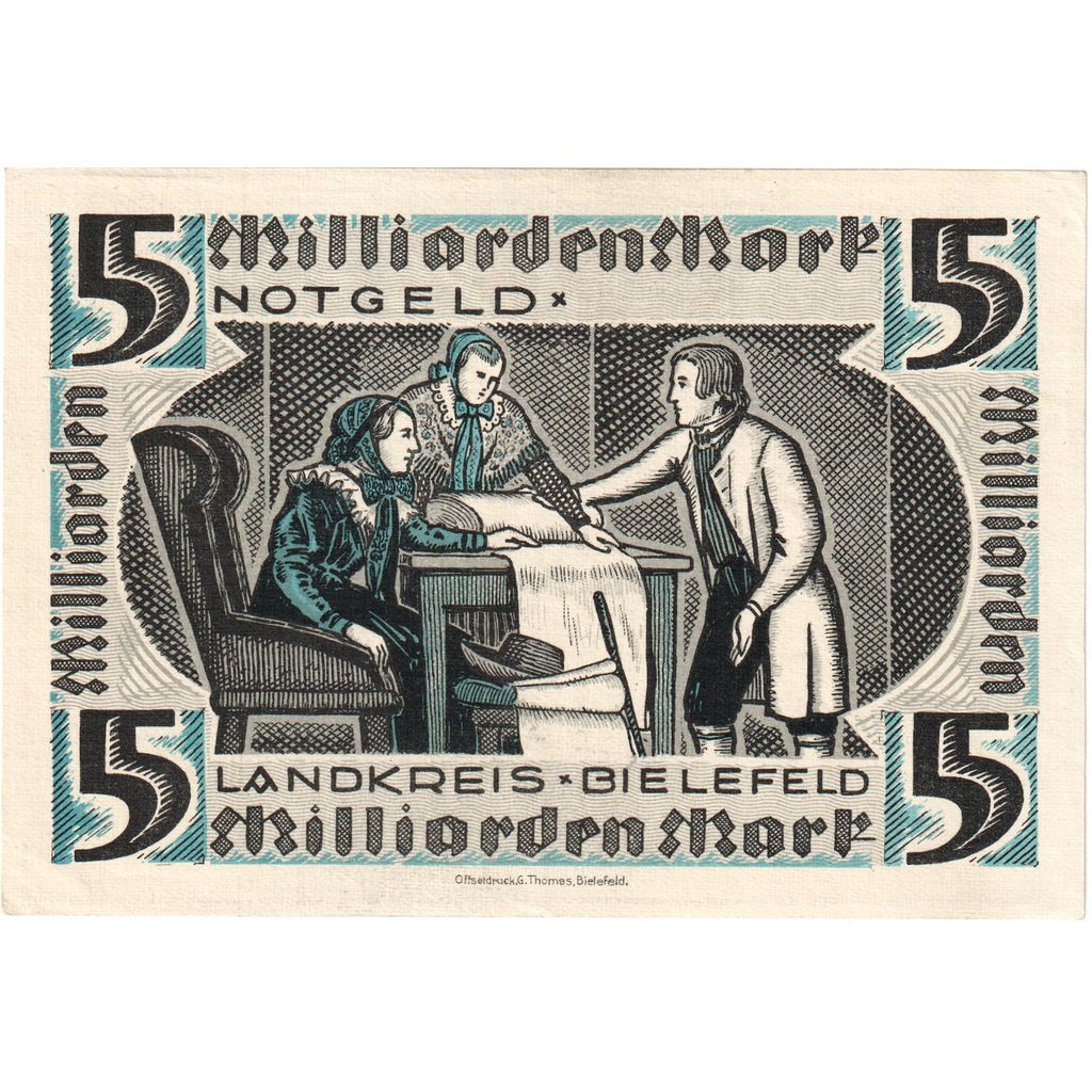 Deutschland, Bielefeld, 5 Milliarden Mark, undated (1923), VZ